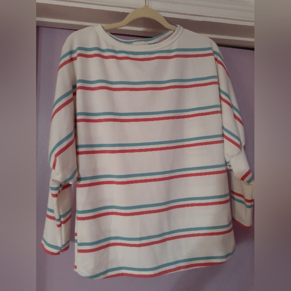3/4 sleeve striped retro top